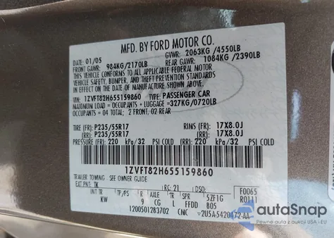 2005 Ford Mustang Gt Deluxe/Gt Premium from USA, damaged, VIN 1ZVFT82H655159860